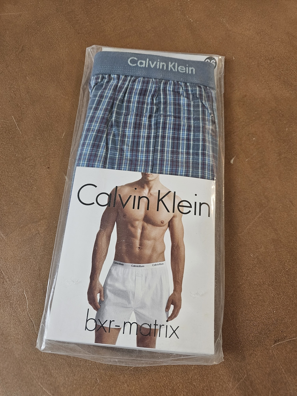 Calvin Klein Blue Plaid Boxers with Logo Waistband